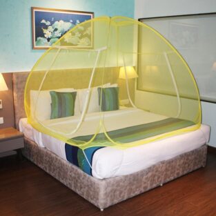 Mosquito Net Foldable Double Bed Net King Size - Yellow