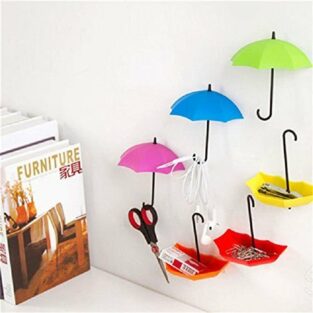 Plastic Umbrella Key Holder, Wall Hanging Hook - Set of 3 (11x3x6cm, Multicolour) (STY-60864661)