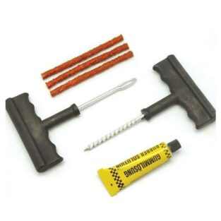 Puncture Repair Kit - Tubeless Tyre Full Set with Nose Pliers, Cutter, Rubber Cement, Extra Strips for Cars, Bikes Puncture Repair Kit (Combo Pack)