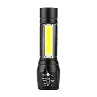 Rechargeable Portable LED Flashlight COB+XPE LED Torch Waterproof Camping Lantern Zoomable Focus Light Tactical Flashlight