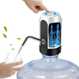 Heavy Duty Automatic USB Charging Wireless Water Can Dispenser Pump for upto 25 Litre Universal Bottle Can (Medium- Black/White)