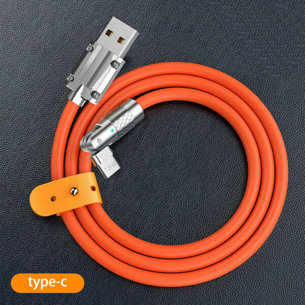 120w 6a Super Fast Charging Cable Usb To Iphone & Type C To Type C 180’ Rotatable Cord Cable (STY-300449590) - Image 2