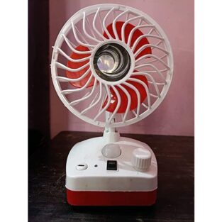 Table Fan with Light Rechargeable Fan (Multicolor) (STY-2390909)