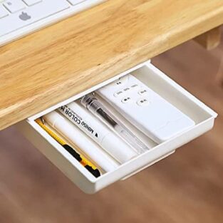 Under Desk Table Drawer, Hidden Drawer Self-Adhesive Tray Storage Box Expandable Drawer, 2pcs