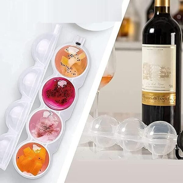 Whiskey Mould Ice Cube 4 Ball Mould Sphere Large Tray Whiskey DIY Mould, Round Ice Mould