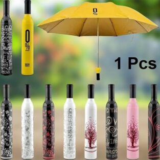 Windproof Double Layer UV Protection Rain Big Umbrella with Bottle Cover for Men and Women