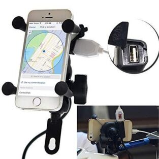 X-Grip Bike Mobile Charger & Phone Holder (Black) (STY-2391364)