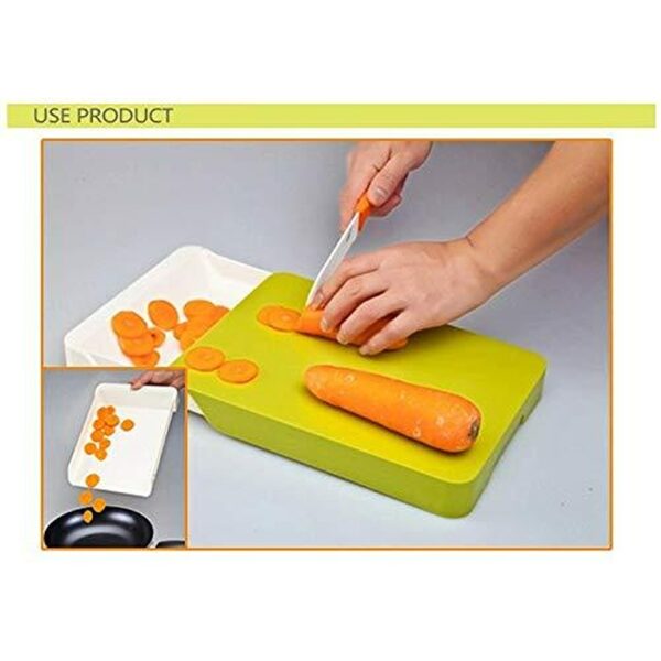 2 in 1 Cut & Wash Chopping Board with Drawer with Stainless Steel Knife (STY-2363942) - Image 2