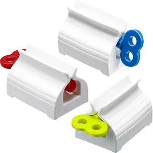 Toothpaste Squeezer (3 Pieces) with Toothpaste Seat Holder Stand