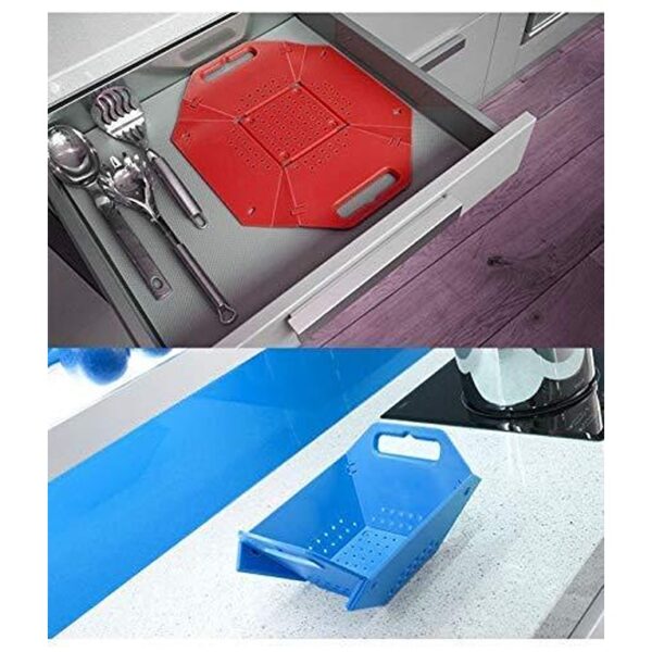 3 in 1 Fruit & Vegetable Chopping Board Wash Folding Basket (Pack of 1) (STY-2389459) - Image 4