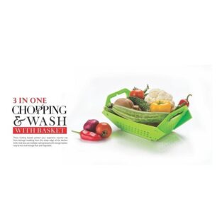 3 in 1 Fruit & Vegetable Chopping Board Wash Folding Basket (Pack of 2)