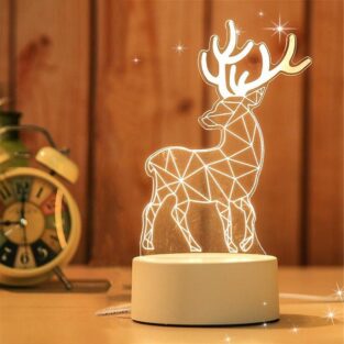 3D Illusion Deer Led Lamp