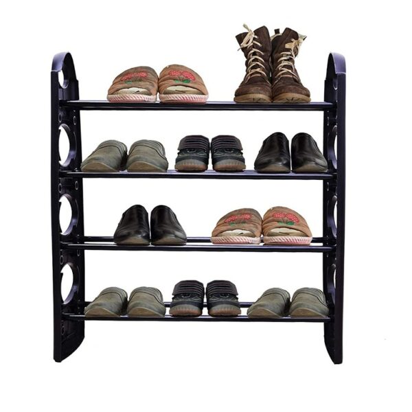 4-Tier Stackable Kaan Shoe Rack, Expandable Adjustable Shoe Organizer