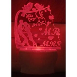 LED Night Lamp Acrylic 7 Color Changing 3D Illusion (1 Piece)