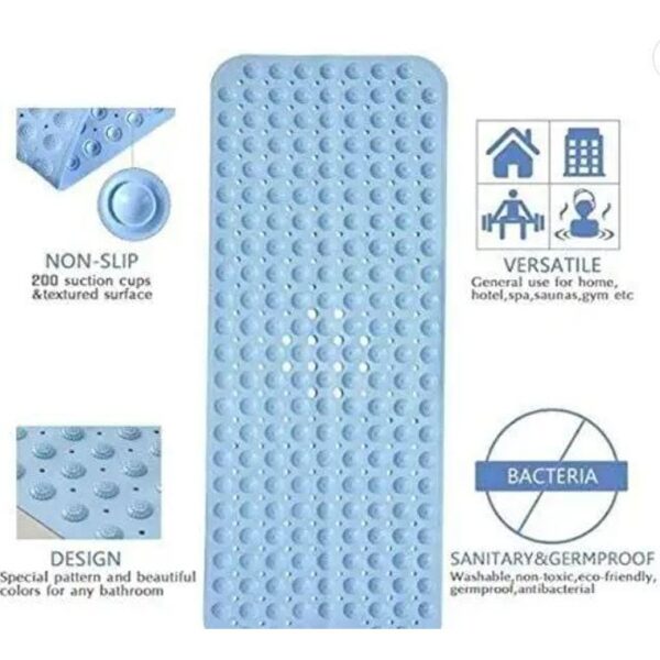 Anti-Slip Bath Mat with Suction Cups Anti-Bacterial Bathroom Linen for Bath Tub, Toilet, Kitchen (KDB-2356026) - Image 6