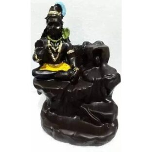 Backflow Smoke Shiva Showpiece with 10 Smoke Incense Cones - 10 cm
