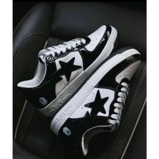 Bape Sta Shoes For Men Black and White