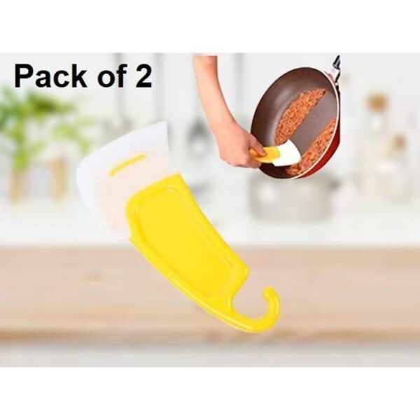 Pan Cleaning Scraper Silicone Kitchen Spatula Cake Baking Tool (2 PCS)