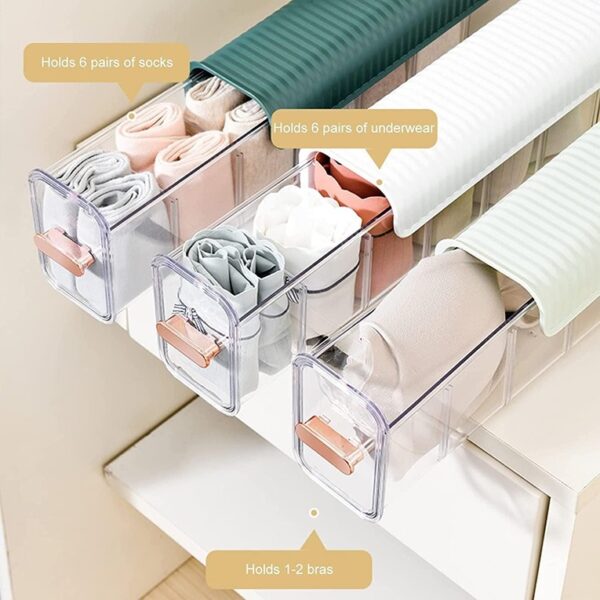 Clear Wall Mounted Drawer Organizer (Pack of 4)