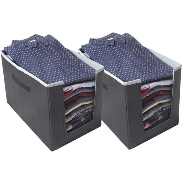 Cloth Organizer Non Woven Foldable Cloth Organizer (Pack of 2)