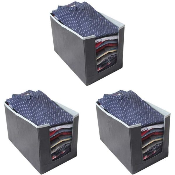 Cloth Organizer Non Woven Foldable Cloth Organizer (Pack of 3)