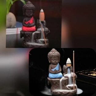 Monk Buddha Smoke Fountain with 10 Smoke Backflow Cones