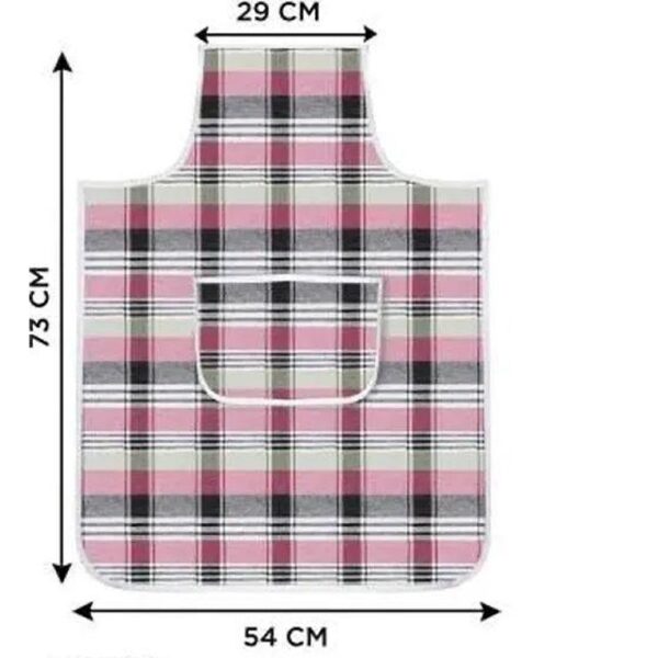 Cotton Checkered Kitchen Apron (Pack of 2) (STY-2381032) - Image 3