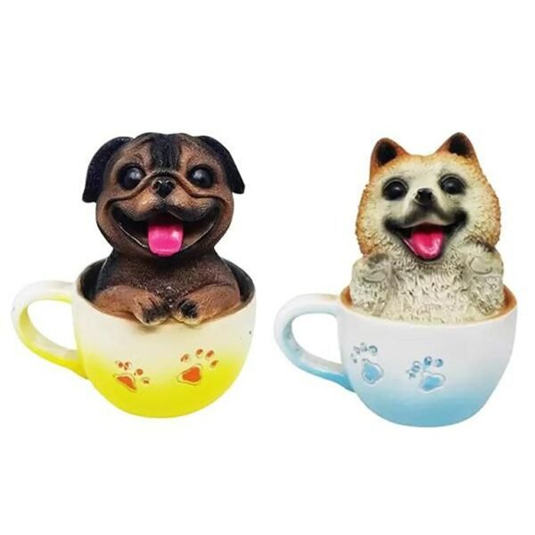 Cute Dog in Mug Decorative Statue