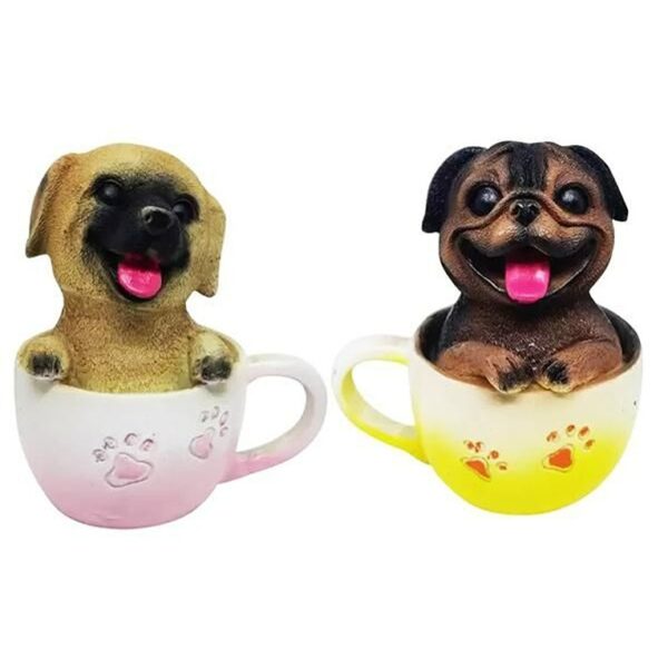 Cute Dog in Mug Decorative Statue