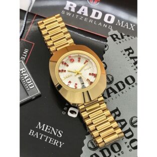 Fancy Rado Watch For Men, Stainless Steel Diamond Watch