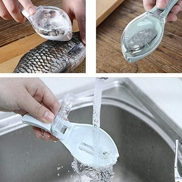 Fish Scale Scraper - Fish Scaler Sawtooth Scale Descaler Scraper Cleaner Fish Scales Brush Shaver Remover Scale Knife (STY-2208356) - Image 5