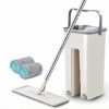 Flat mop and Bucket Set Mop Floor Cleaning System with 2 Soft Refill Pads & Handle