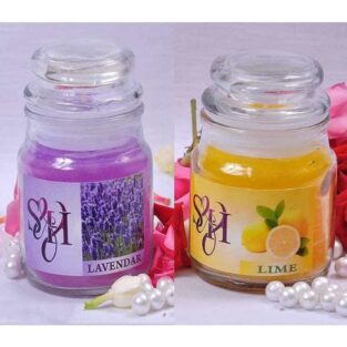 Flavour Glass Jar Candles (Pack of 2) Lavender & Lime