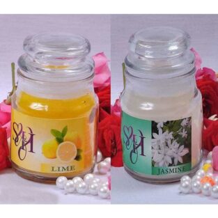 Glass Jar Candles (Pack of 2) Lime & Jasmine
