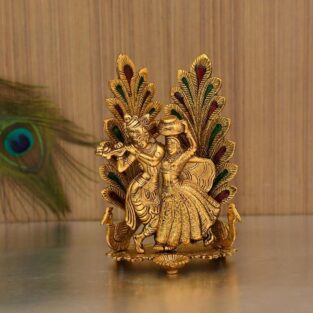 Gold Plated Radha Krishna Idol Showpiece