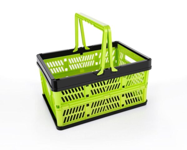 Green Plastic Portable Folding Storage Basket (STY-2389906) - Image 2