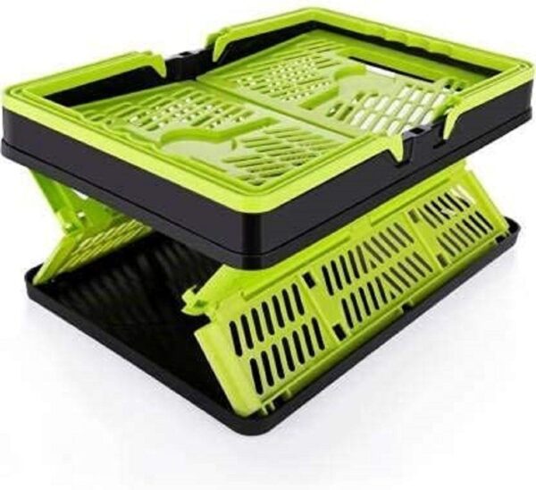 Green Plastic Portable Folding Storage Basket (STY-2389906) - Image 3