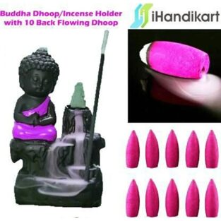 Incense Holder Handcrafted Meditation Monk Buddha Smoke Backflow Cone