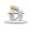 Krishna White Hand Holding Gold Plated Flute Showpiece - For Car Dashboard, Home Decor, Gifting