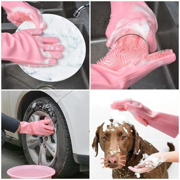 Magic Silicone Dish Washing Gloves - Image 2