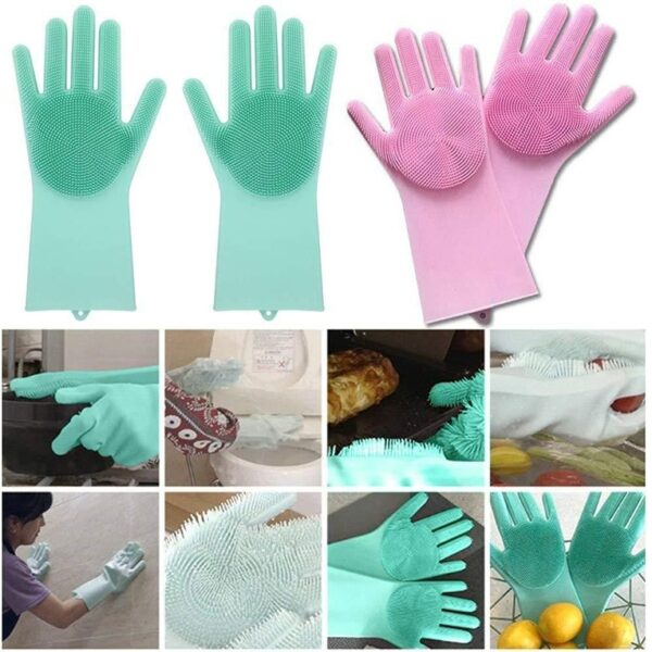 Magic Silicone Dish Washing Gloves - Image 4