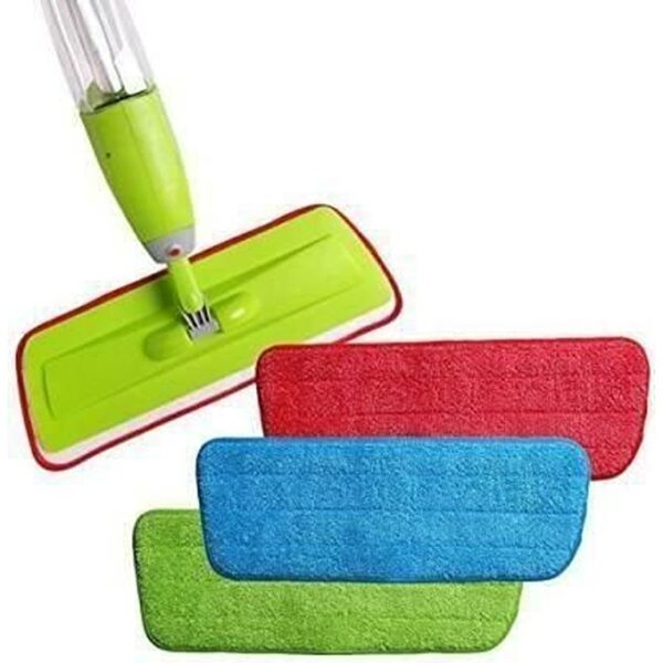 Mop Pads Heads - Microfiber Flat Pros Reusable Spray Mop Replacement Pads Heads for Wet/Dry Mops (Set of 3) (KDB-1711837) - Image 2