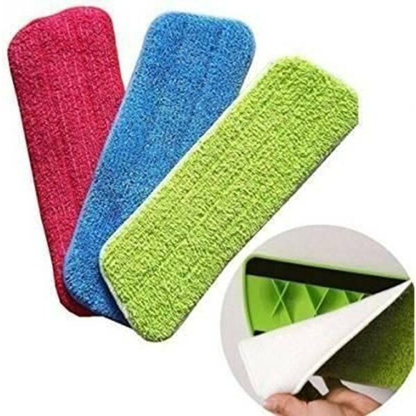 Mop Pads Heads - Microfiber Flat Pros Reusable Spray Mop Replacement Pads Heads for Wet/Dry Mops (Set of 3) (KDB-1711837)