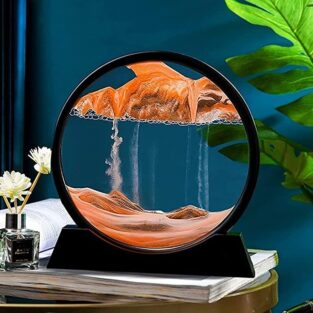 Moving Sand Art Picture Glass Liquid Painting 3D Natural Landscape showpieces for Home Decor, 7 inch