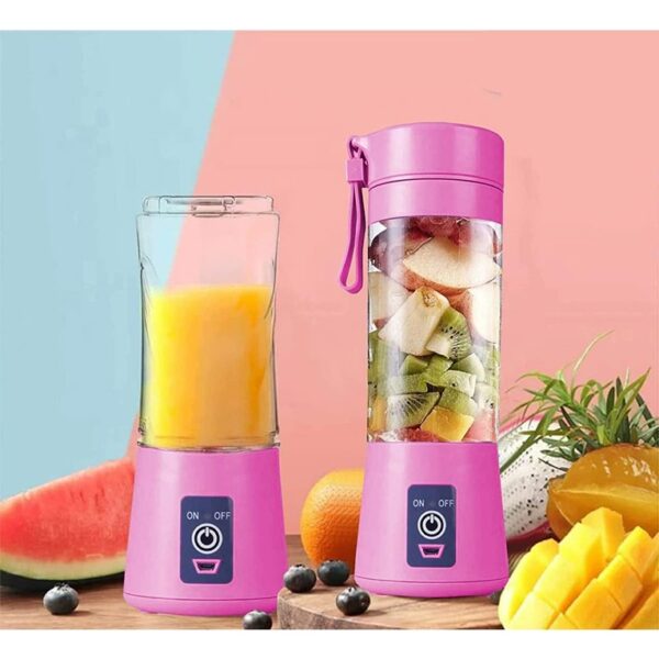 Portable Electric USB Juice Maker Bottle, Blender Grinder Mixer, Rechargeable Bottle with 6 Blades (STY-2377744) - Image 6