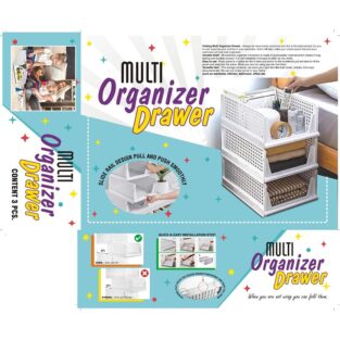 Pull & Push Multi Organizer Drawer - 3 Pieces