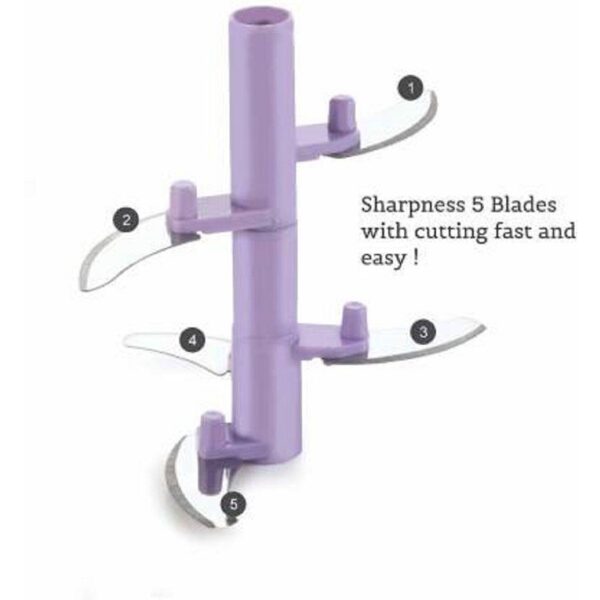 Purple Plastic 2 in 1 Handy Turbo Vegetable Chopper 900 ml (STY-2389724) - Image 2