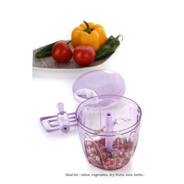 Purple Plastic 2 in 1 Handy Turbo Vegetable Chopper 900 ml (STY-2389724) - Image 7