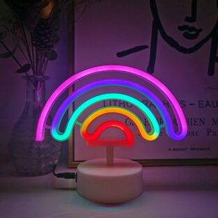 Rainbow Neon Night LED Lamp Table Bedside LED Lamp for Bedroom