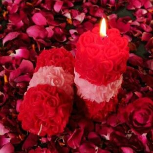 Rose Pillar Scented Candles